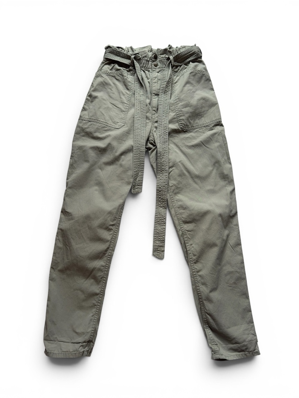 Abercrombie & Fitch Sage Green Paperbag Utility Joggers Woman's Size Small